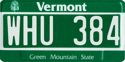 VT license plate WHU384
