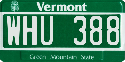VT license plate WHU388