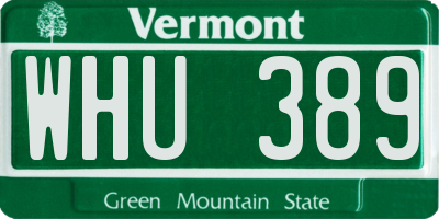 VT license plate WHU389