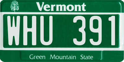 VT license plate WHU391