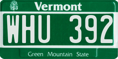 VT license plate WHU392