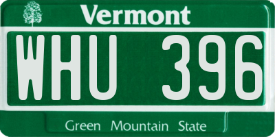 VT license plate WHU396