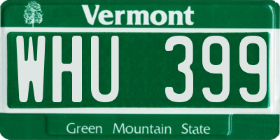 VT license plate WHU399