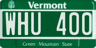 VT license plate WHU400