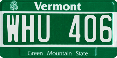 VT license plate WHU406