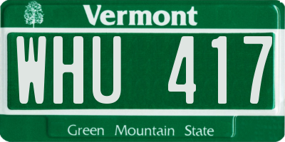 VT license plate WHU417