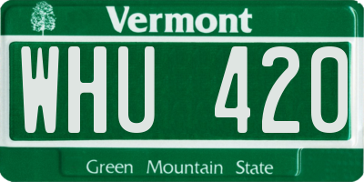 VT license plate WHU420