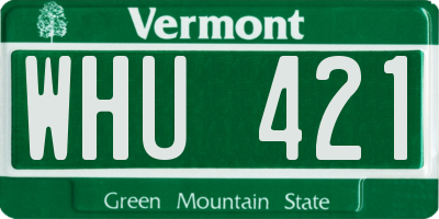 VT license plate WHU421