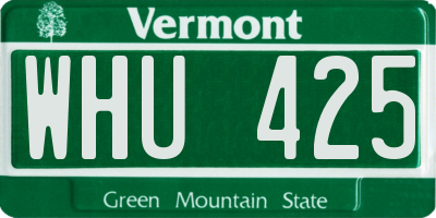 VT license plate WHU425