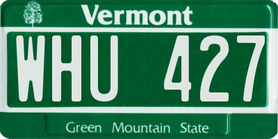 VT license plate WHU427