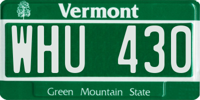 VT license plate WHU430