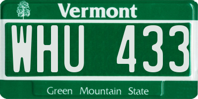 VT license plate WHU433