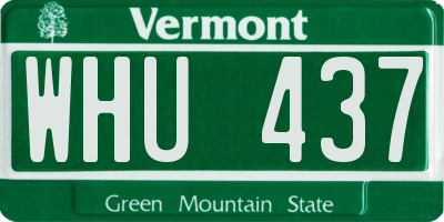 VT license plate WHU437