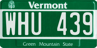 VT license plate WHU439