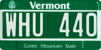 VT license plate WHU440
