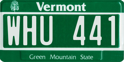 VT license plate WHU441