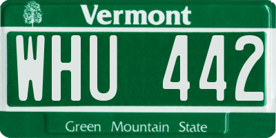 VT license plate WHU442