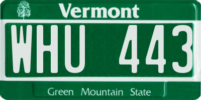 VT license plate WHU443