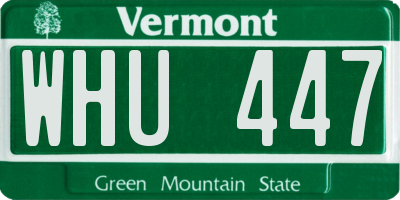 VT license plate WHU447
