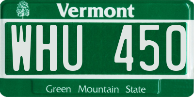 VT license plate WHU450