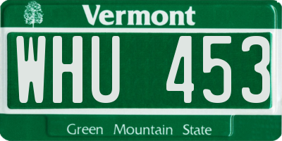 VT license plate WHU453