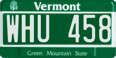 VT license plate WHU458