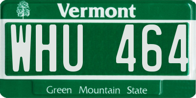 VT license plate WHU464