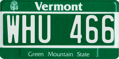 VT license plate WHU466