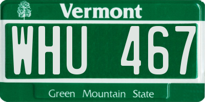 VT license plate WHU467