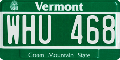 VT license plate WHU468