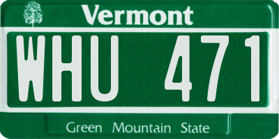 VT license plate WHU471