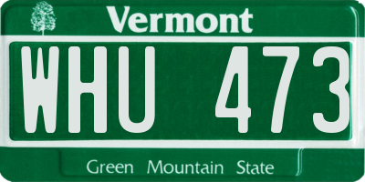 VT license plate WHU473