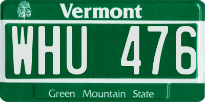VT license plate WHU476