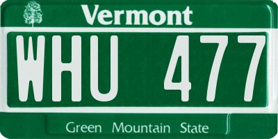 VT license plate WHU477