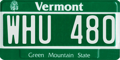 VT license plate WHU480