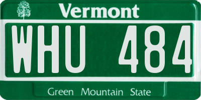 VT license plate WHU484