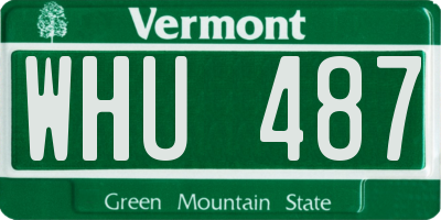 VT license plate WHU487