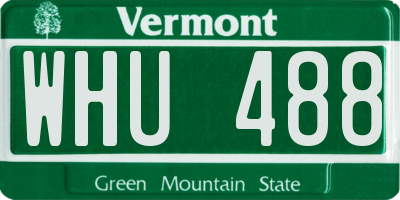 VT license plate WHU488