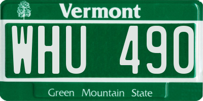 VT license plate WHU490