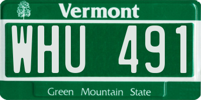 VT license plate WHU491