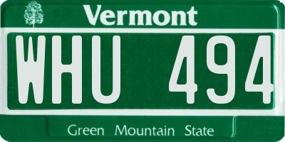 VT license plate WHU494