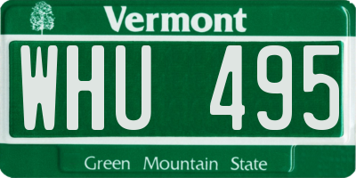 VT license plate WHU495