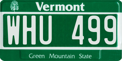 VT license plate WHU499