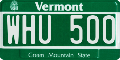 VT license plate WHU500