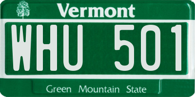 VT license plate WHU501
