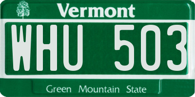 VT license plate WHU503