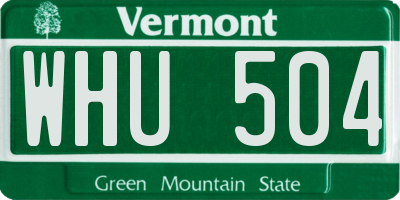 VT license plate WHU504