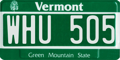 VT license plate WHU505