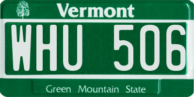 VT license plate WHU506