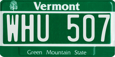 VT license plate WHU507